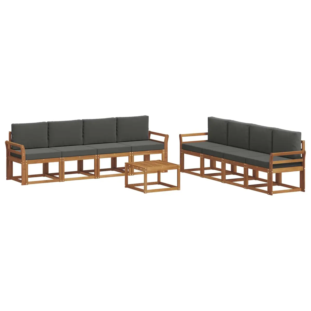 9-Piece Outdoor Sectional Sofa Set with Cushions