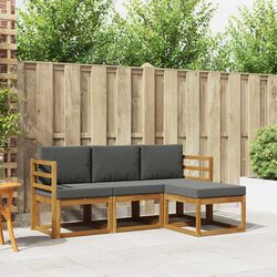 Durable 4-Piece Outdoor Sofa Set in Acacia Wood