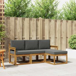4-Piece Outdoor Sofa Set with Cushions for Modern Patios