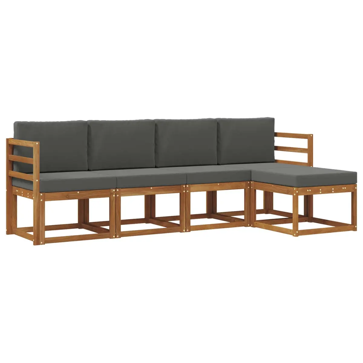 5-Piece Outdoor Sofa Set in Solid Acacia Wood