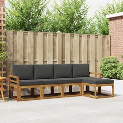 5-Piece Sectional Sofa Set for Outdoor Spaces in Brown