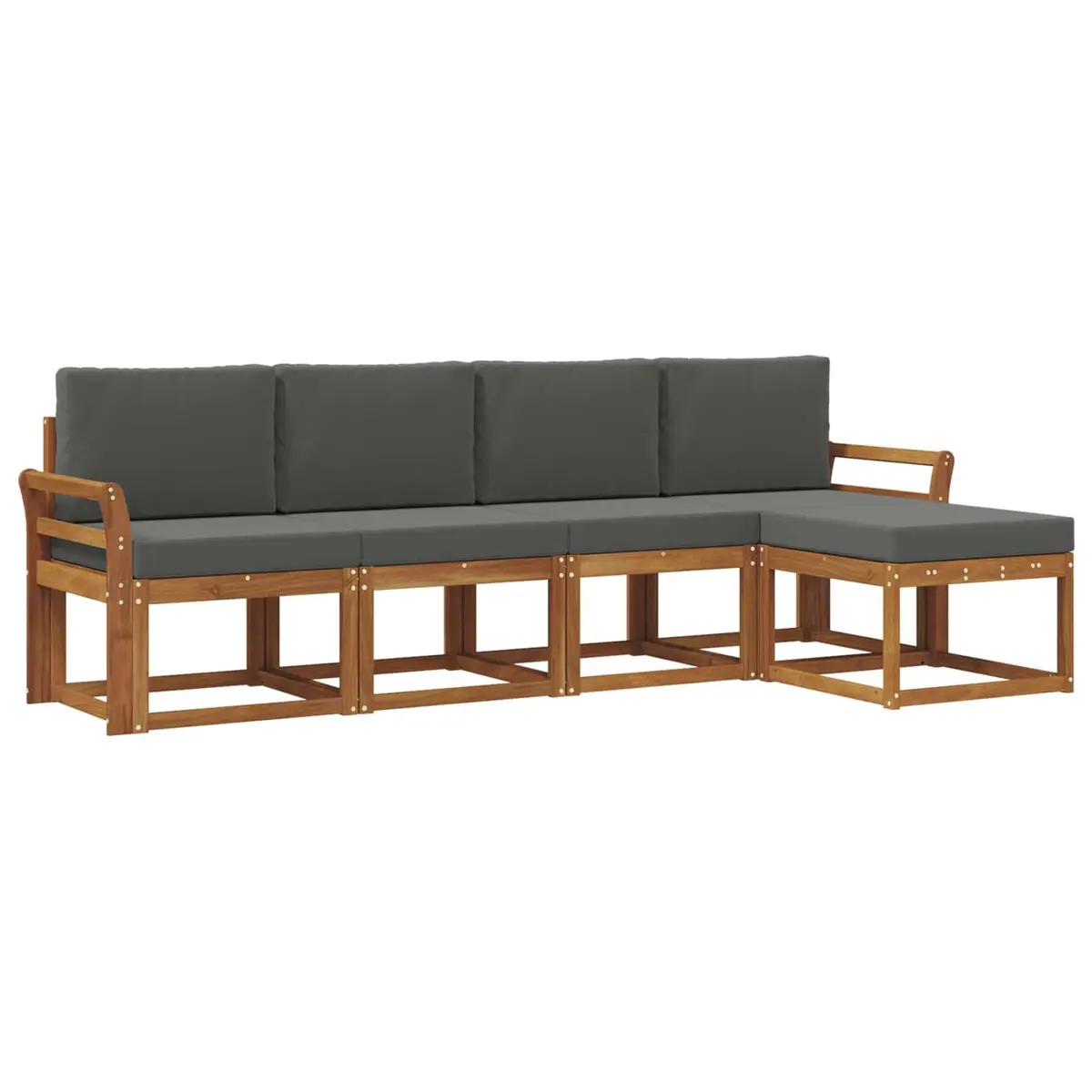 5-Piece Sectional Sofa Set for Outdoor Spaces in Brown