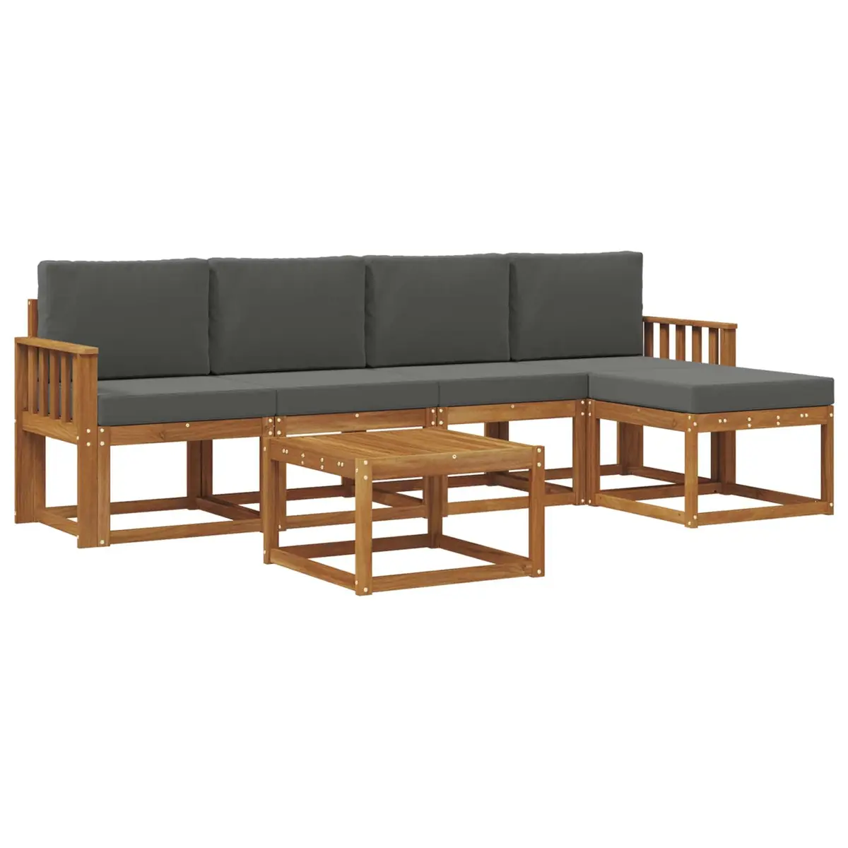6-Piece Outdoor Sectional Sofa Set with Cushions