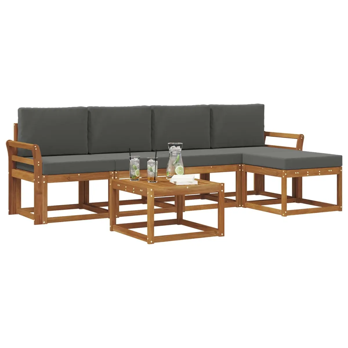 6-Piece Outdoor Sectional Sofa Set for Patios