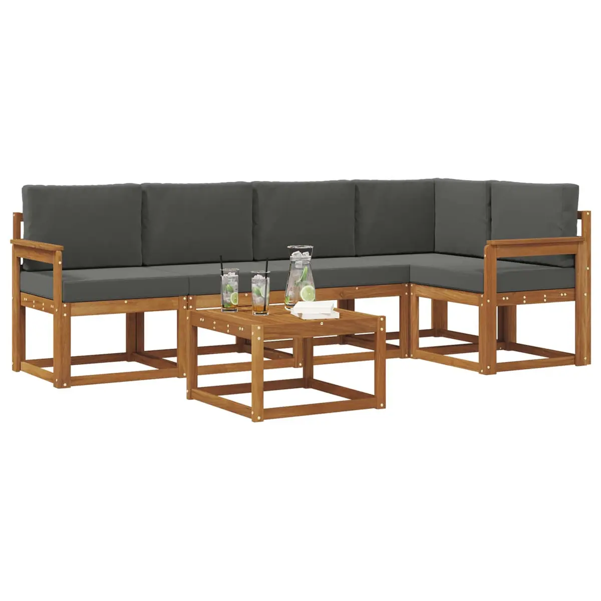 6 Piece Outdoor Sofa Set with Cushions