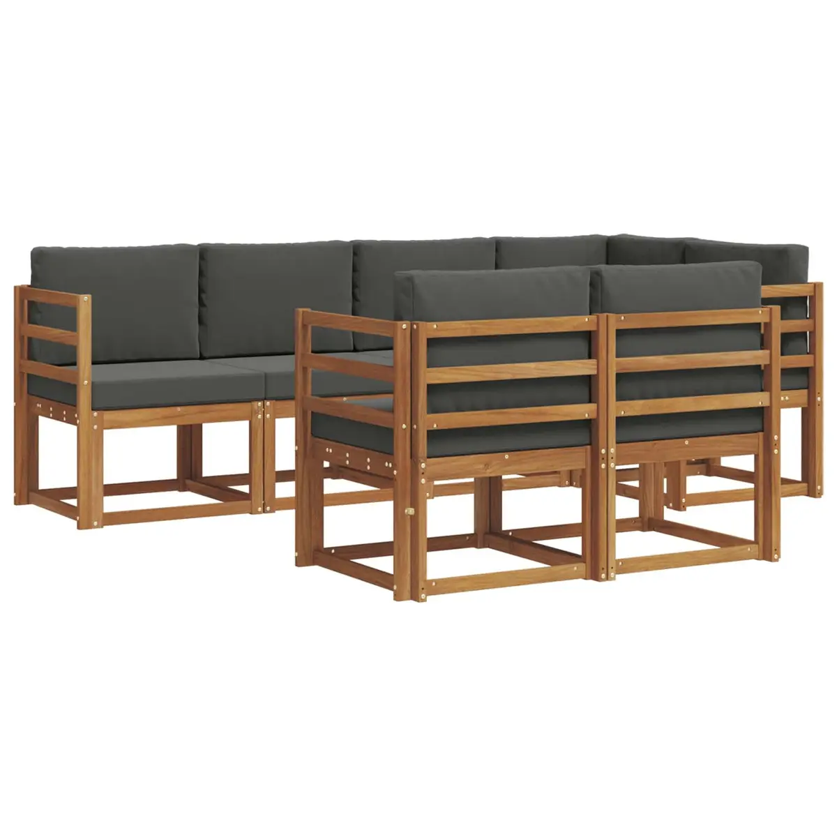 7-Piece Outdoor Sectional Sofa Set with Cushions