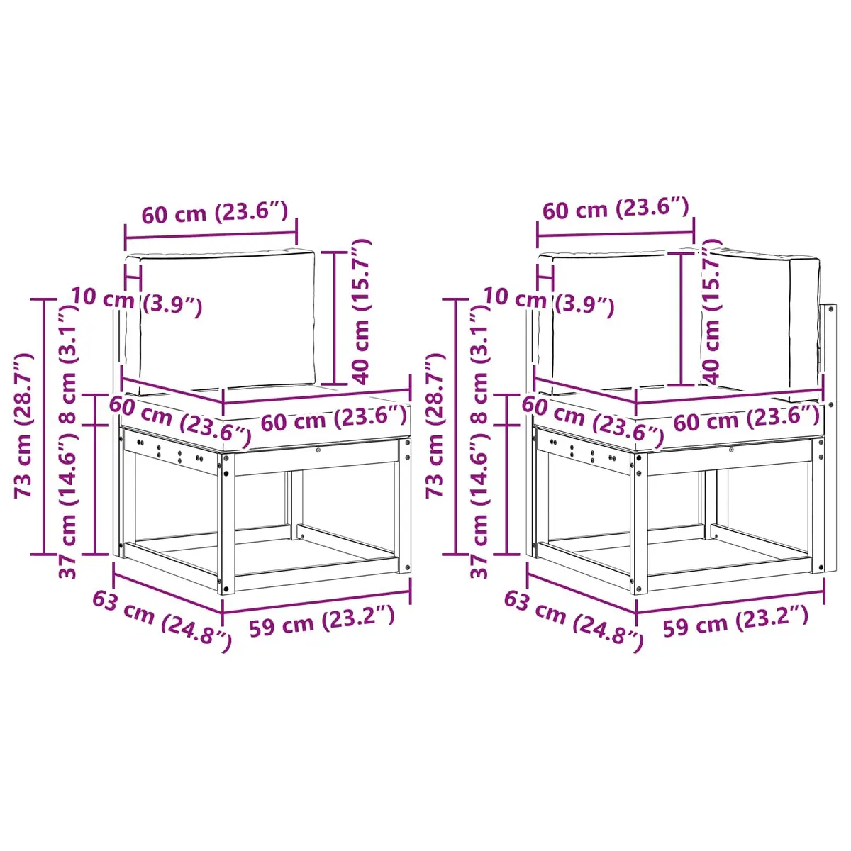 7-Piece Outdoor Sectional Sofa Set with Cushions