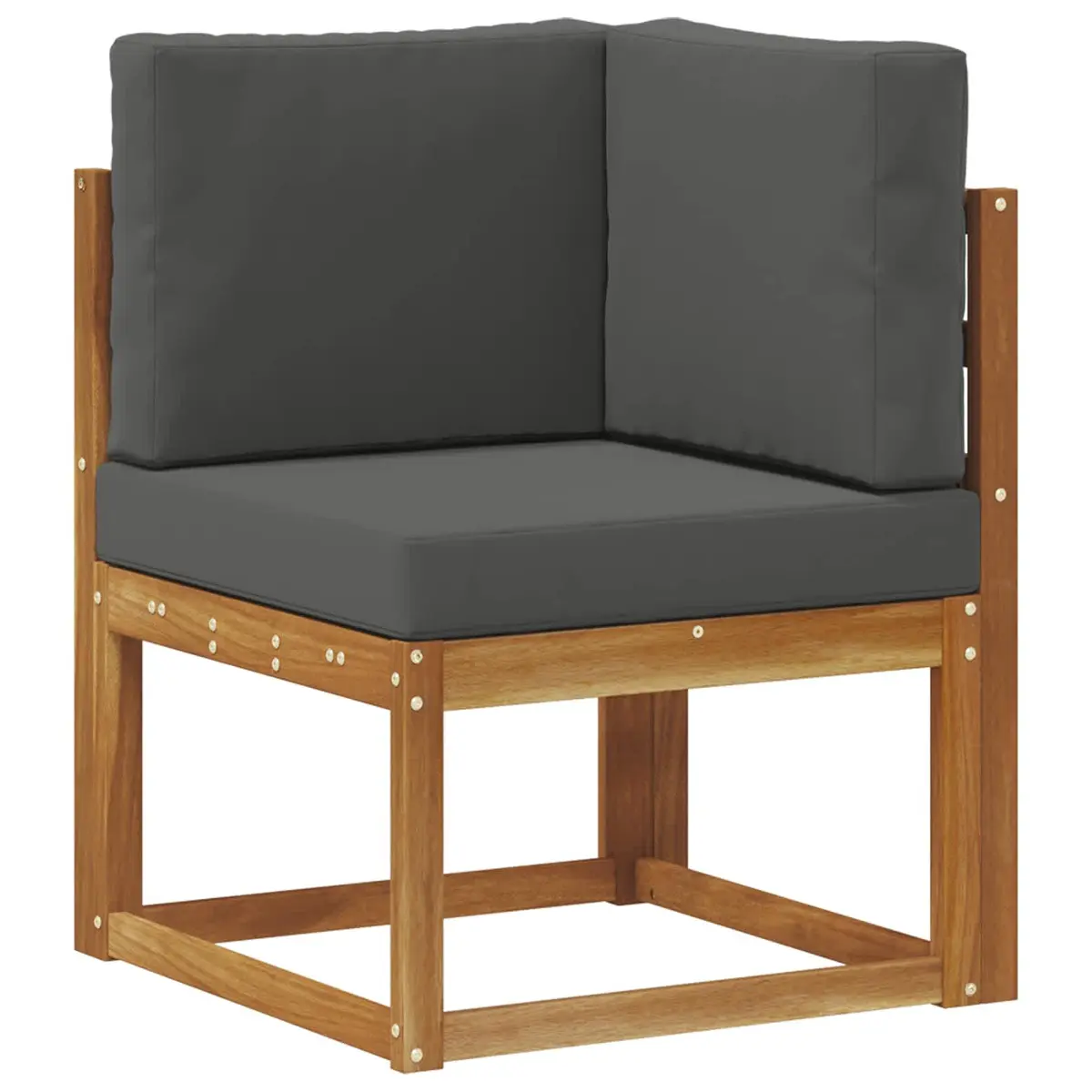 Outdoor Sectional Sofa Set Solid Acacia Wood 7 Piece Brown