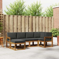Durable 6 Piece Outdoor Sofa Set with Cushions
