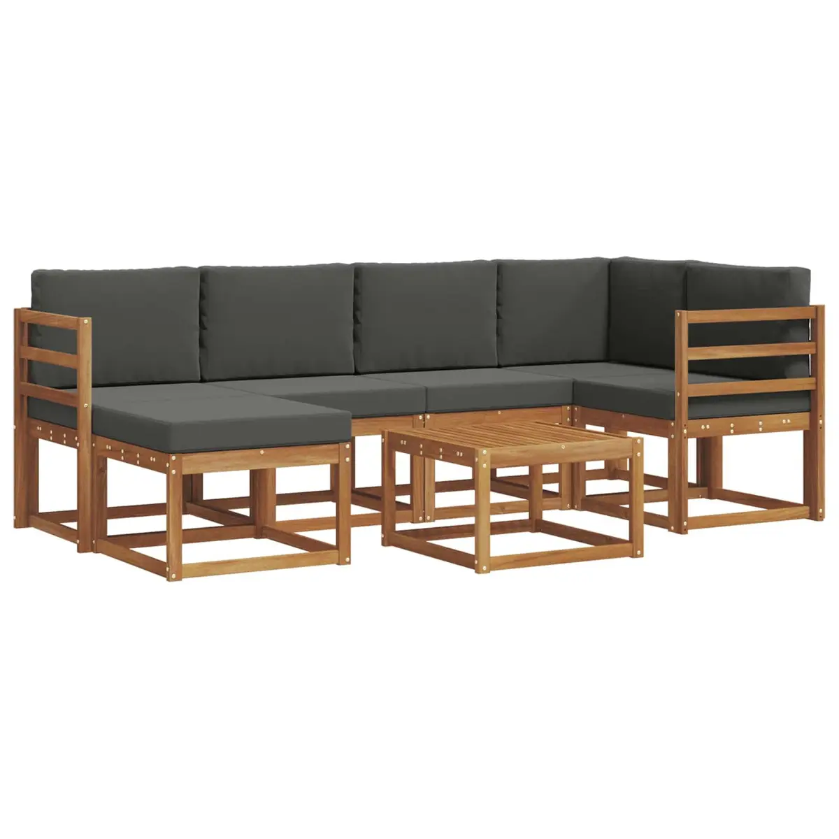7 Piece Modular Outdoor Sofa Set with Cushions