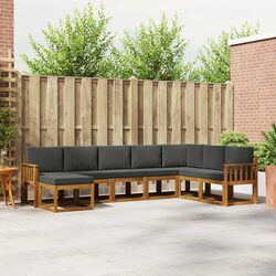 Modular 8-Piece Outdoor Sofa Set with Cushions in Natural