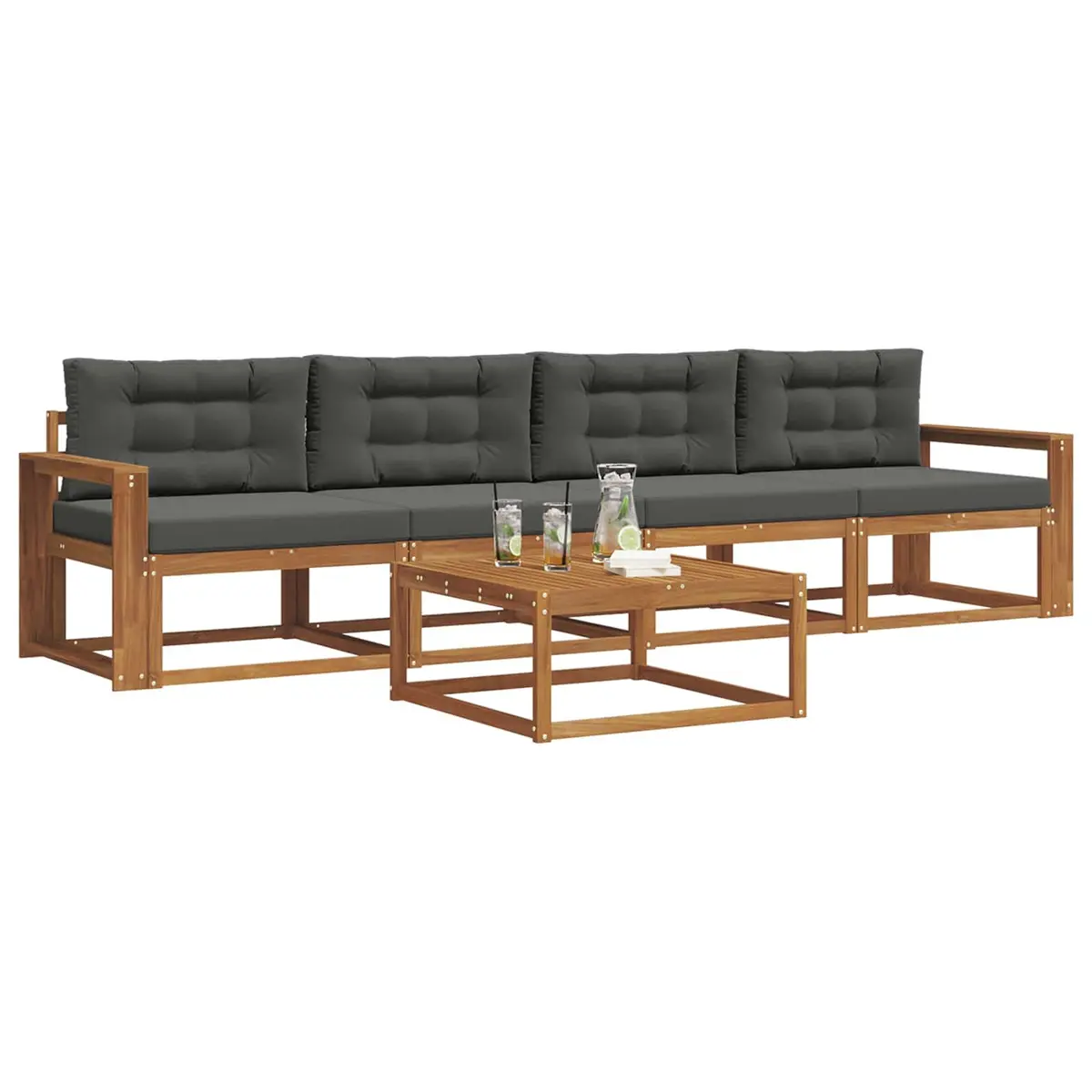 5-Piece Outdoor Sectional Sofa Set with Cushions