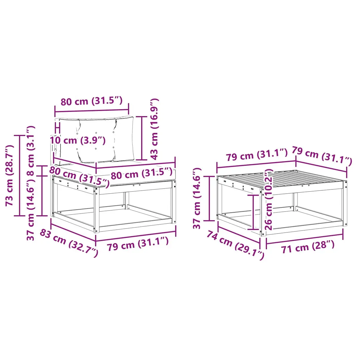 7-Piece Modular Outdoor Sectional Sofa Set