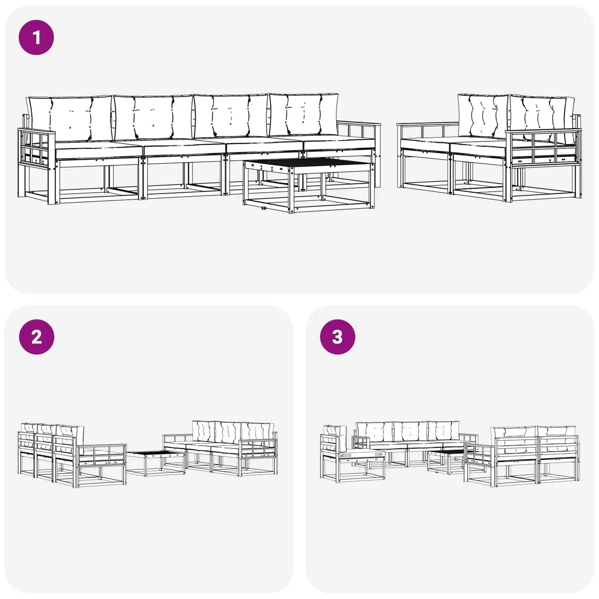 7-Piece Modular Outdoor Sectional Sofa Set