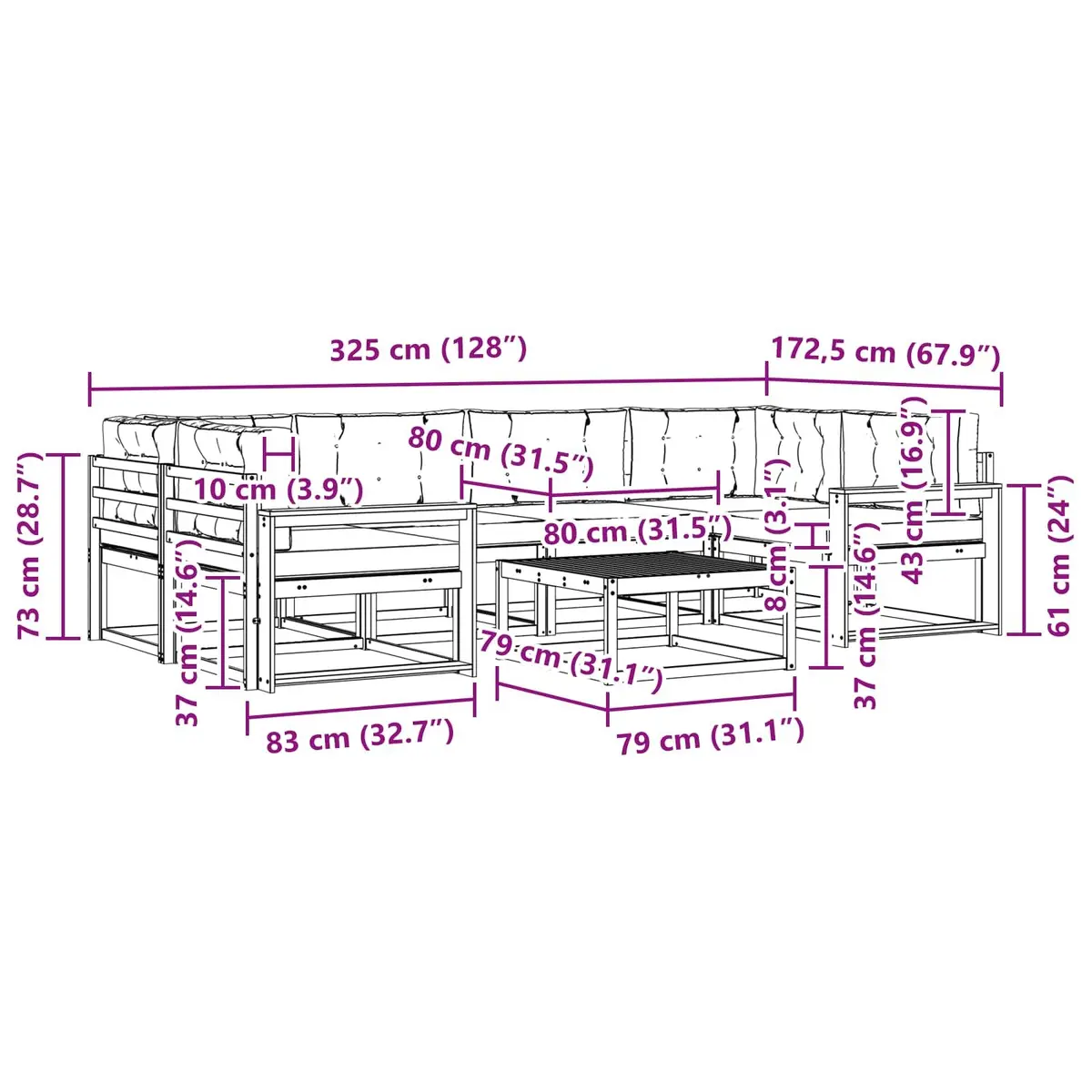 7-Piece Sectional Sofa Set for Outdoor Living Spaces