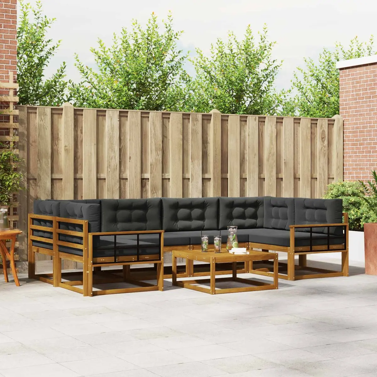7-Piece Modular Outdoor Sofa Set for Patio & Garden