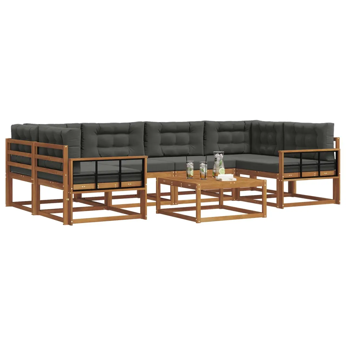 7-Piece Modular Outdoor Sofa Set for Patio & Garden