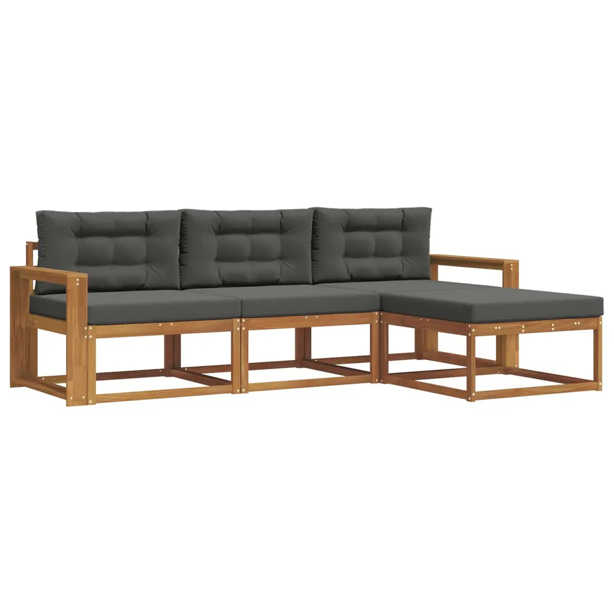 4-Piece Modular Outdoor Sectional Sofa Set with Cushions