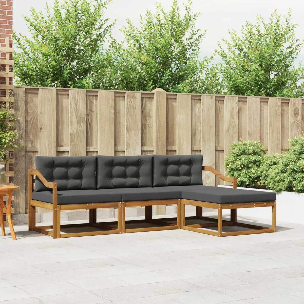 4-Piece Outdoor Sectional Sofa Set in Brown