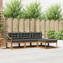 High-Quality 4-Piece Outdoor Sectional Sofa Set in Brown