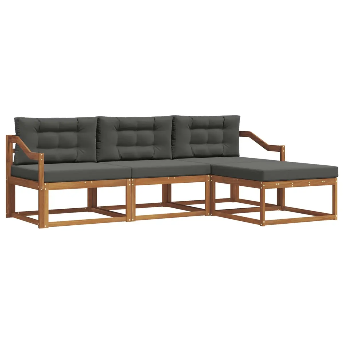 4-Piece Outdoor Sectional Sofa Set in Brown