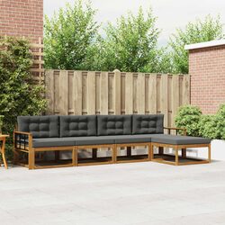 5 Piece Outdoor Sectional Sofa Set with Cushions