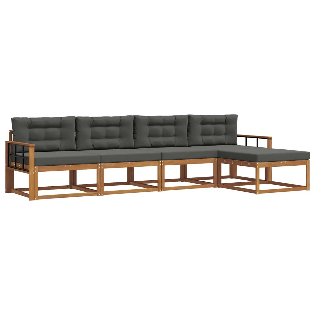 5 Piece Outdoor Sectional Sofa Set with Cushions