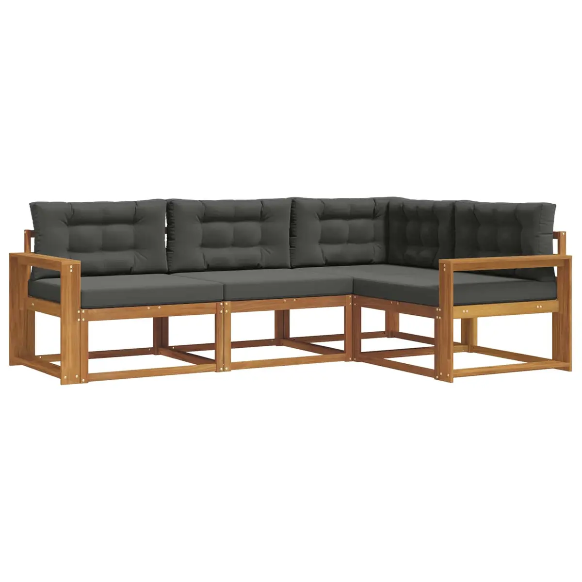 4-Piece Modular Outdoor Sectional Sofa Set with Cushions