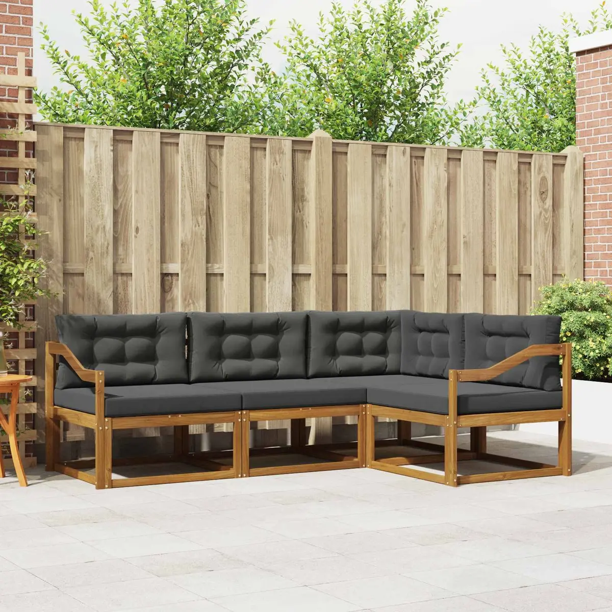 4-Piece Outdoor Sectional Sofa Set with Cushions