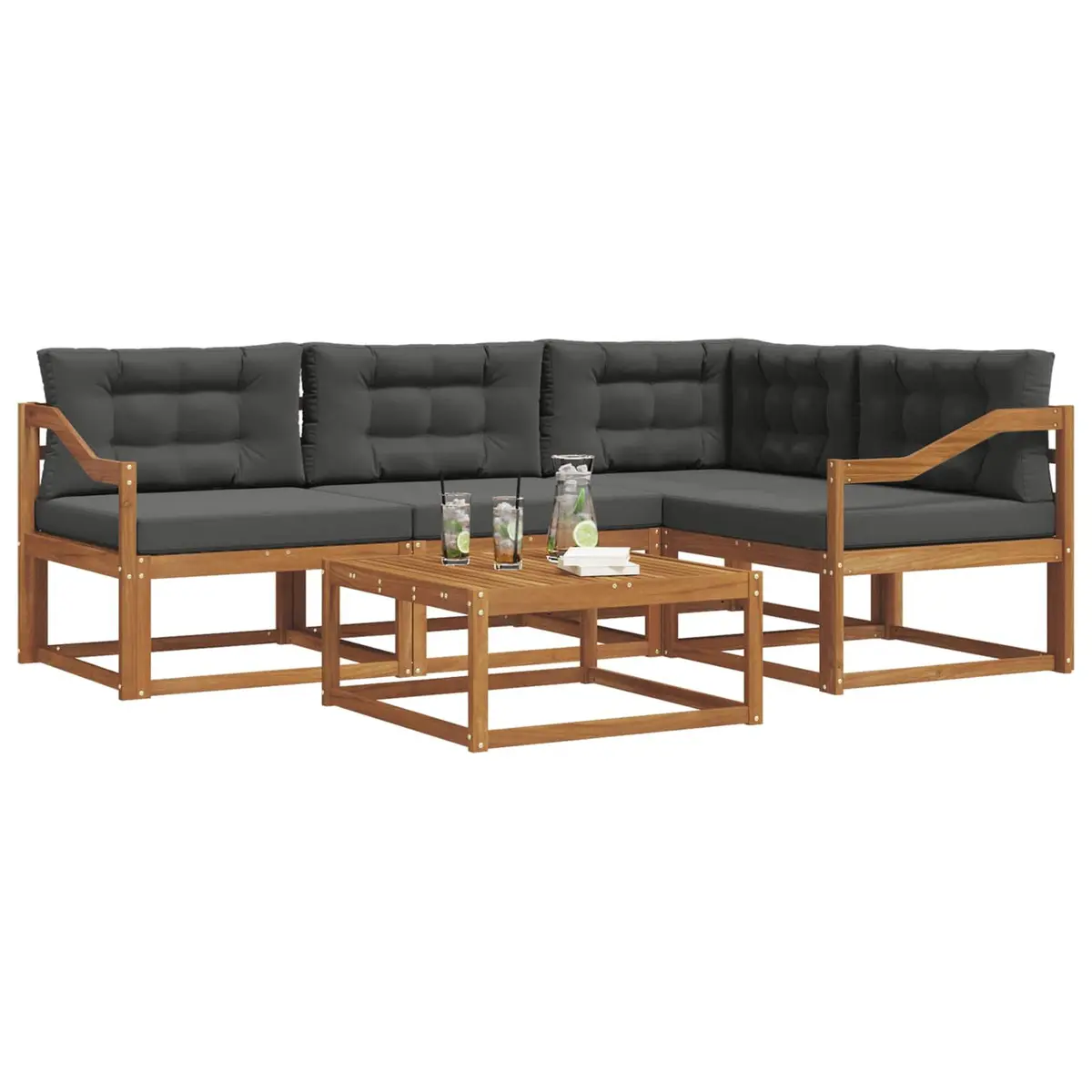 Outdoor Sofa Set 5 Piece Modular Garden Furniture Patio Backyard Lounge Seating