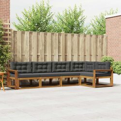 Modular Outdoor Sectional Sofa Set 5 Pieces in Brown