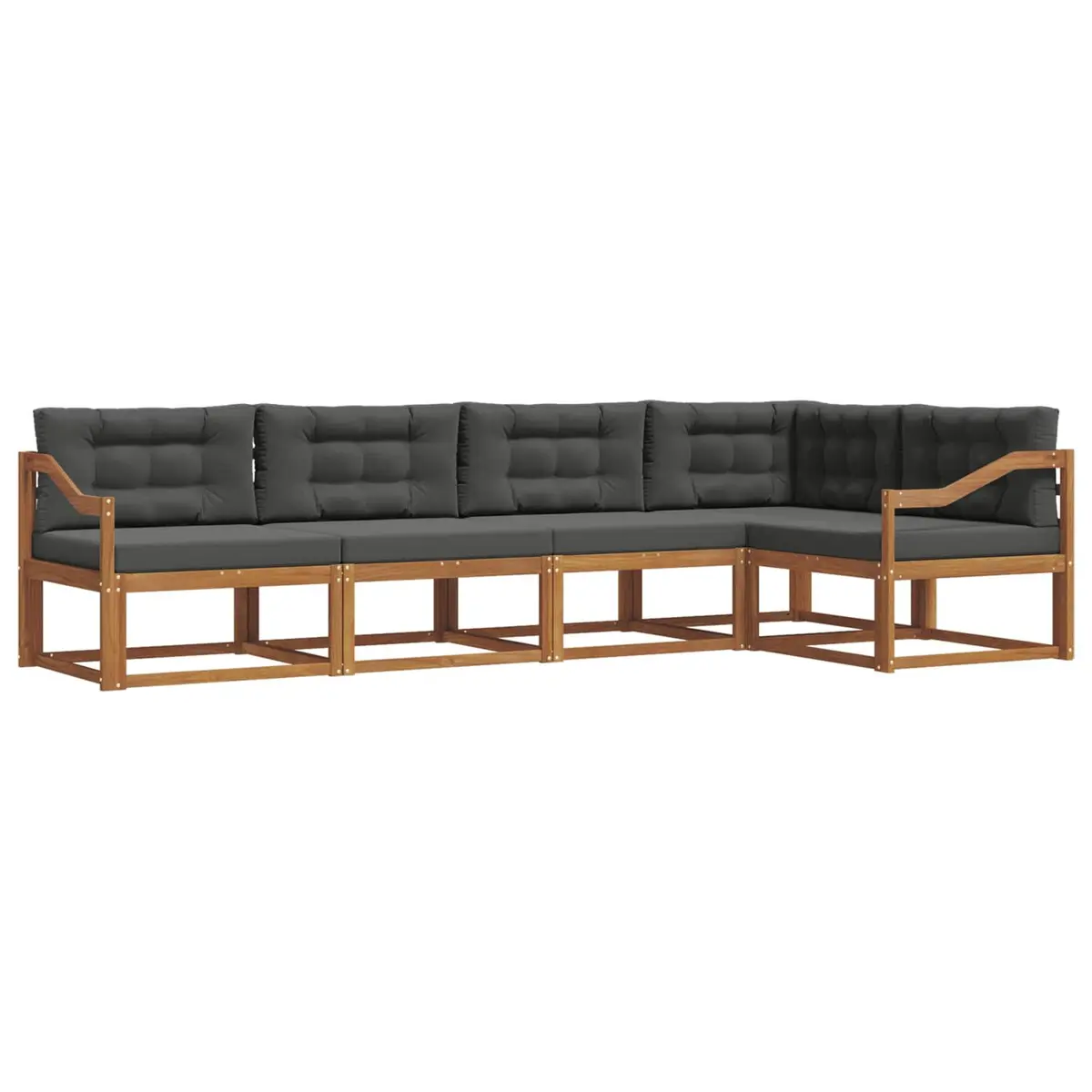 5-Piece Modular Outdoor Sofa Set in Brown