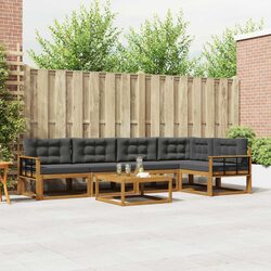 6-Piece Brown Outdoor Modular Sectional Sofa Set