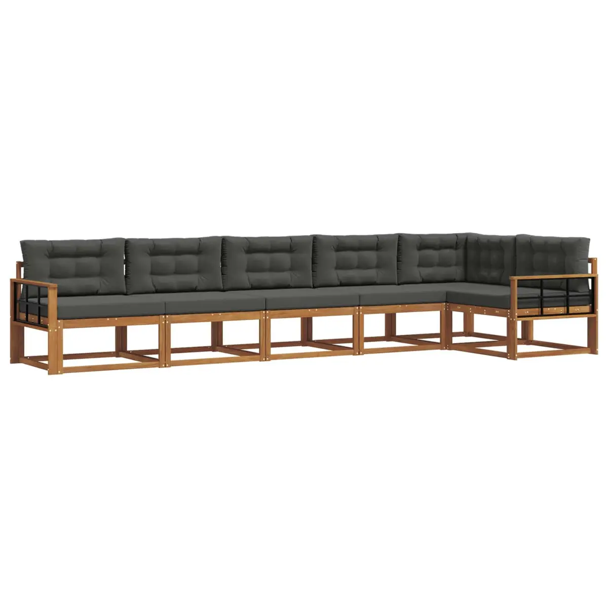 6 Piece Modular Outdoor Sectional Sofa Set with Cushions