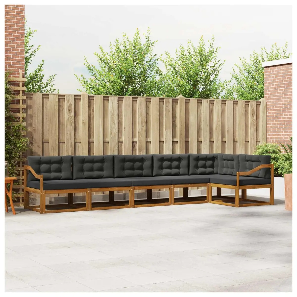 6-Piece Modular Outdoor Sofa Set with Cushions