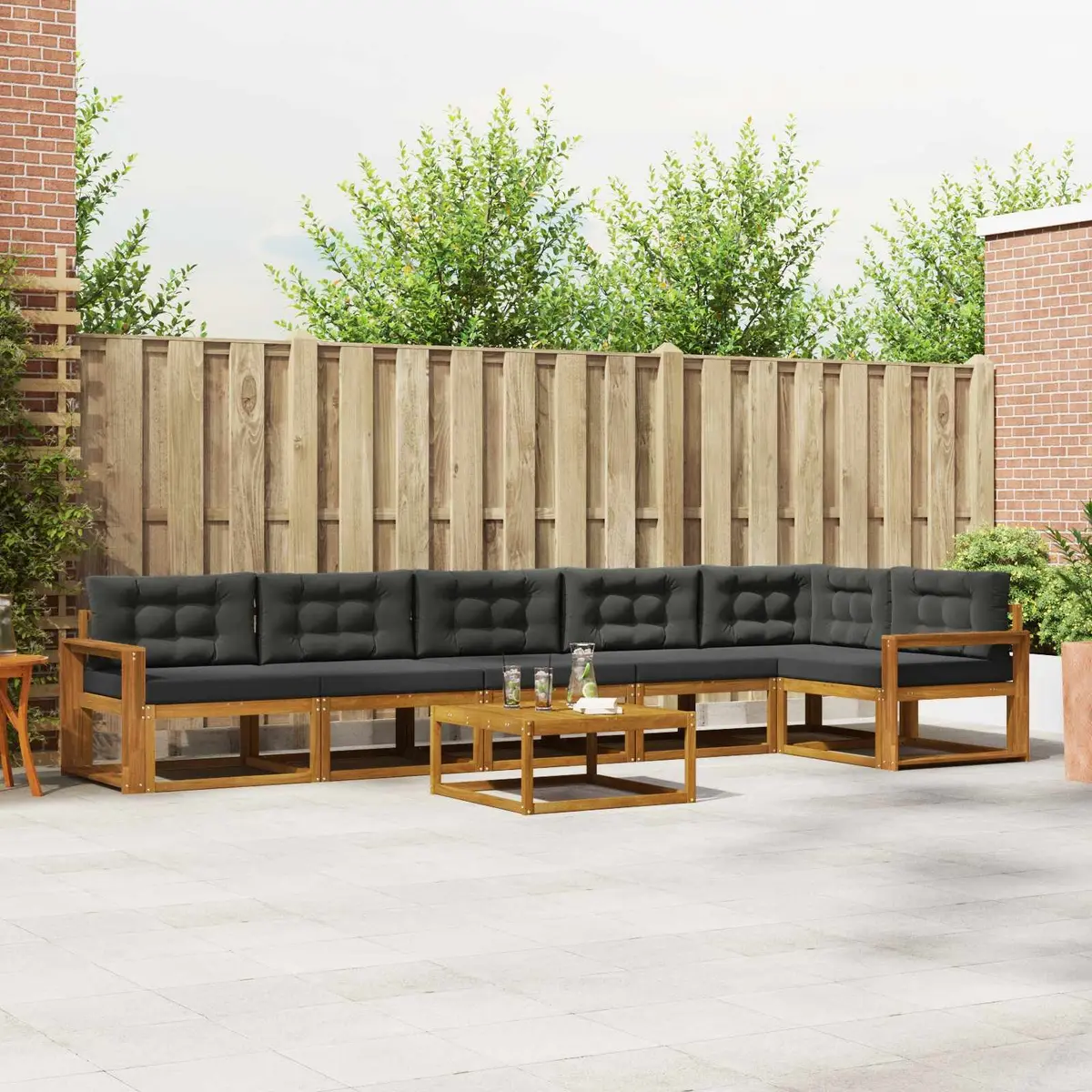 7-Piece Outdoor Modular Sectional Sofa Set for Patios