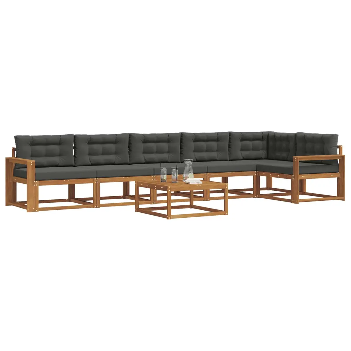 7-Piece Outdoor Modular Sectional Sofa Set for Patios