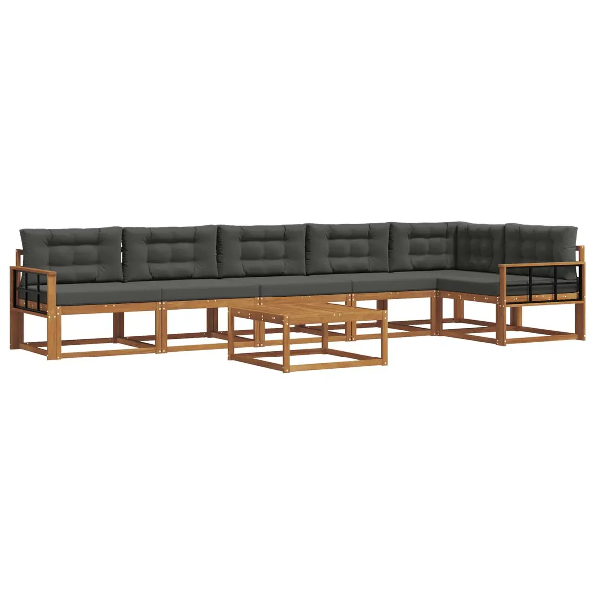 7 Piece Outdoor Sectional Sofa Set with Cushions