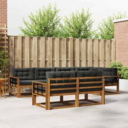 7-Piece Brown Outdoor Sectional Sofa Set for Quality Comfort