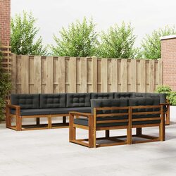 Sturdy 8-Piece Outdoor Sectional Sofa Set in Acacia Wood