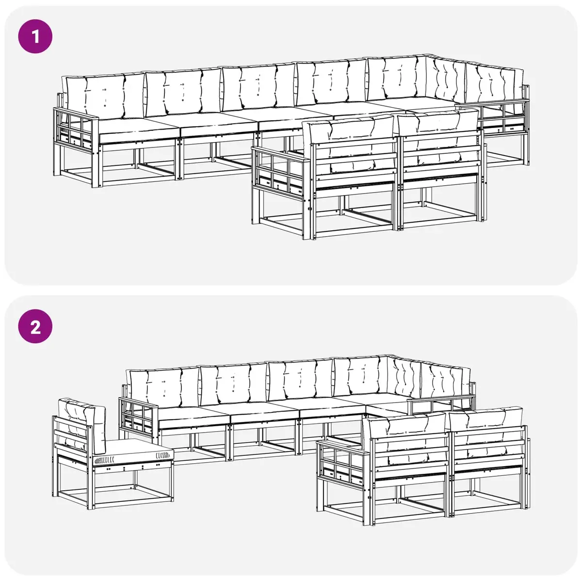 8-Piece Outdoor Sectional Sofa Set for Relaxation