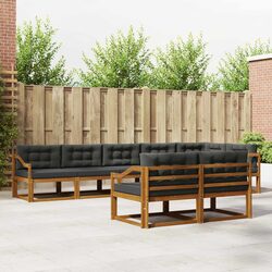 High-Quality 8pc Acacia Wood Sectional Sofa Set