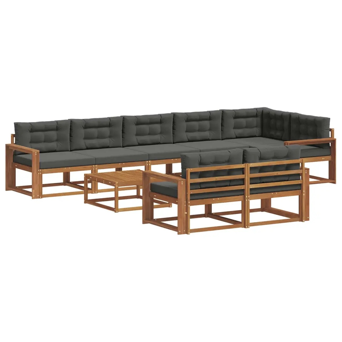 9-Piece Outdoor Sectional Sofa Set with Cushions
