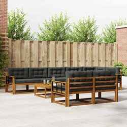 Durable 9-Piece Outdoor Sectional Sofa Set with Cushions