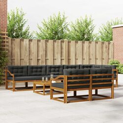 9-Piece Modular Garden Sofa Set with Cushions