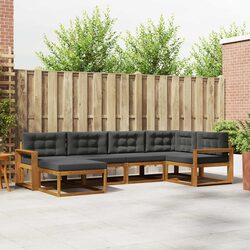 6-Piece Modular Outdoor Sofa Set in Solid Acacia Wood