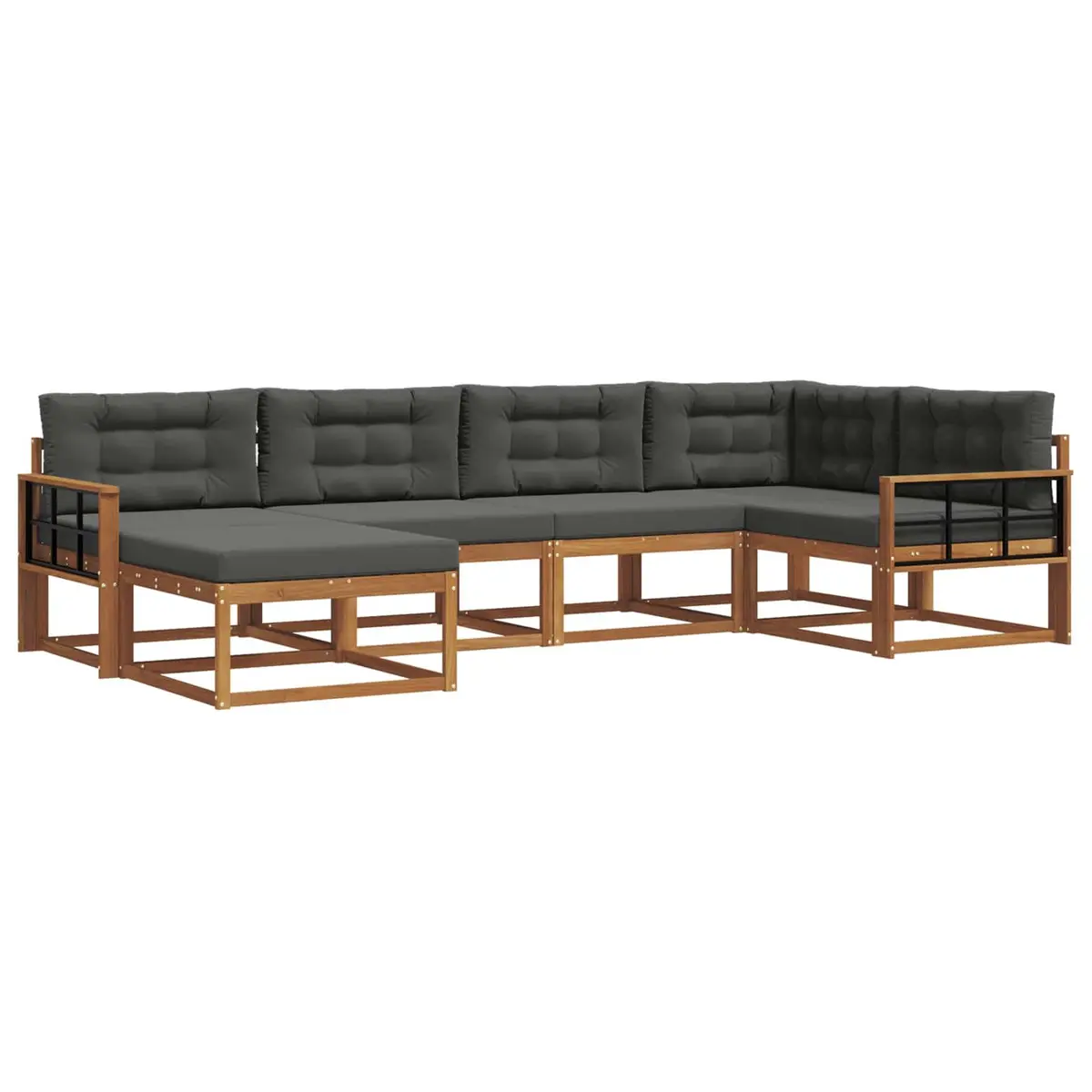 Outdoor Sofa Set 6 Piece Modular Garden Patio Furniture Acacia Wood with