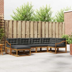 Acacia Wood 6-Piece Modular Outdoor Sofa Set