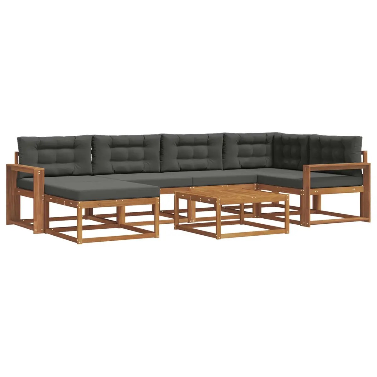 Outdoor Sectional Sofa Set 7 Piece Garden Patio Furniture Modular Lounge Acacia