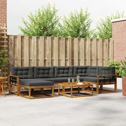 Modular Sectional Garden Sofa Set with Cushions 7 Pieces
